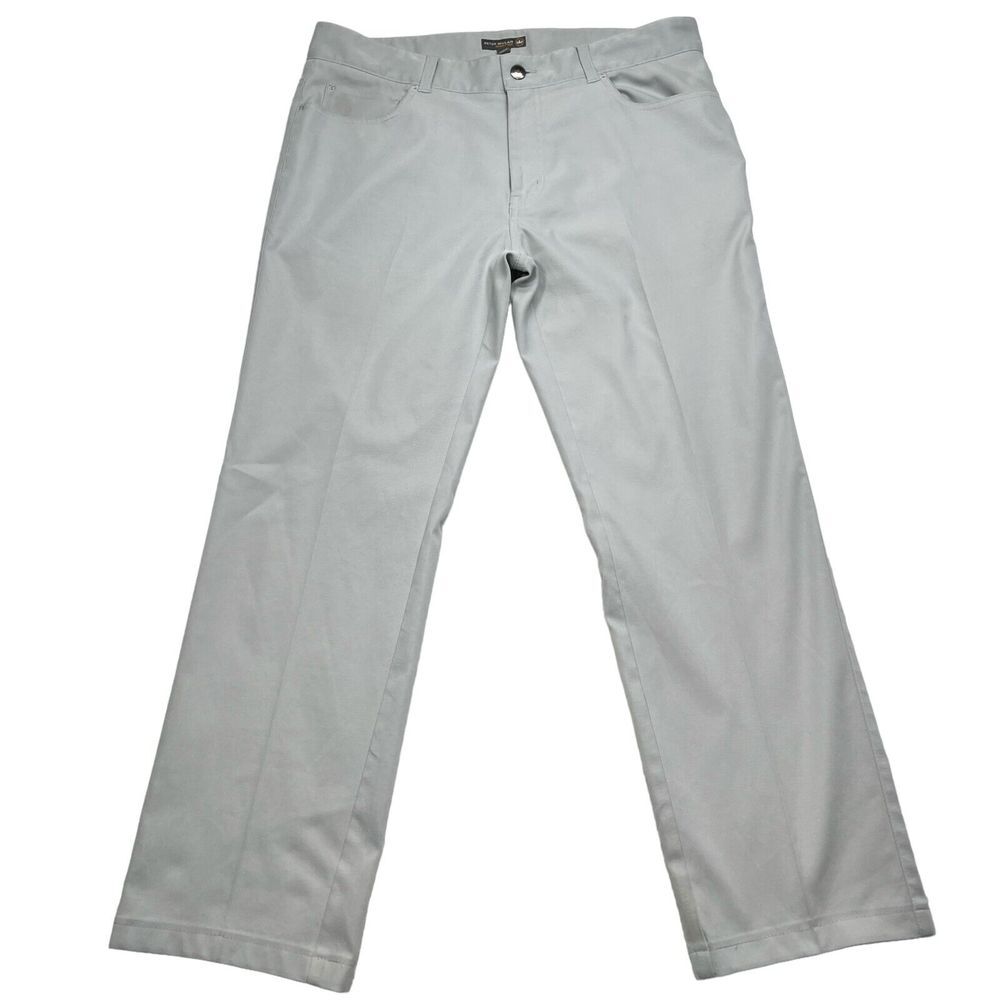 Peter Millar Crown Sport Ankle Pants Men's 34/27‎ Gray eb66 Polyester Mid-Rise
